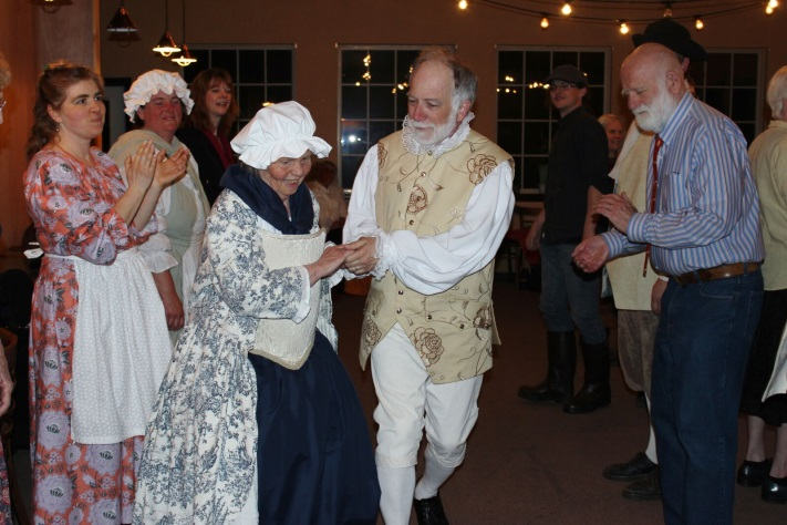 Game Loft directors Patricia and Ray Estabrook, dancing in 18c style.